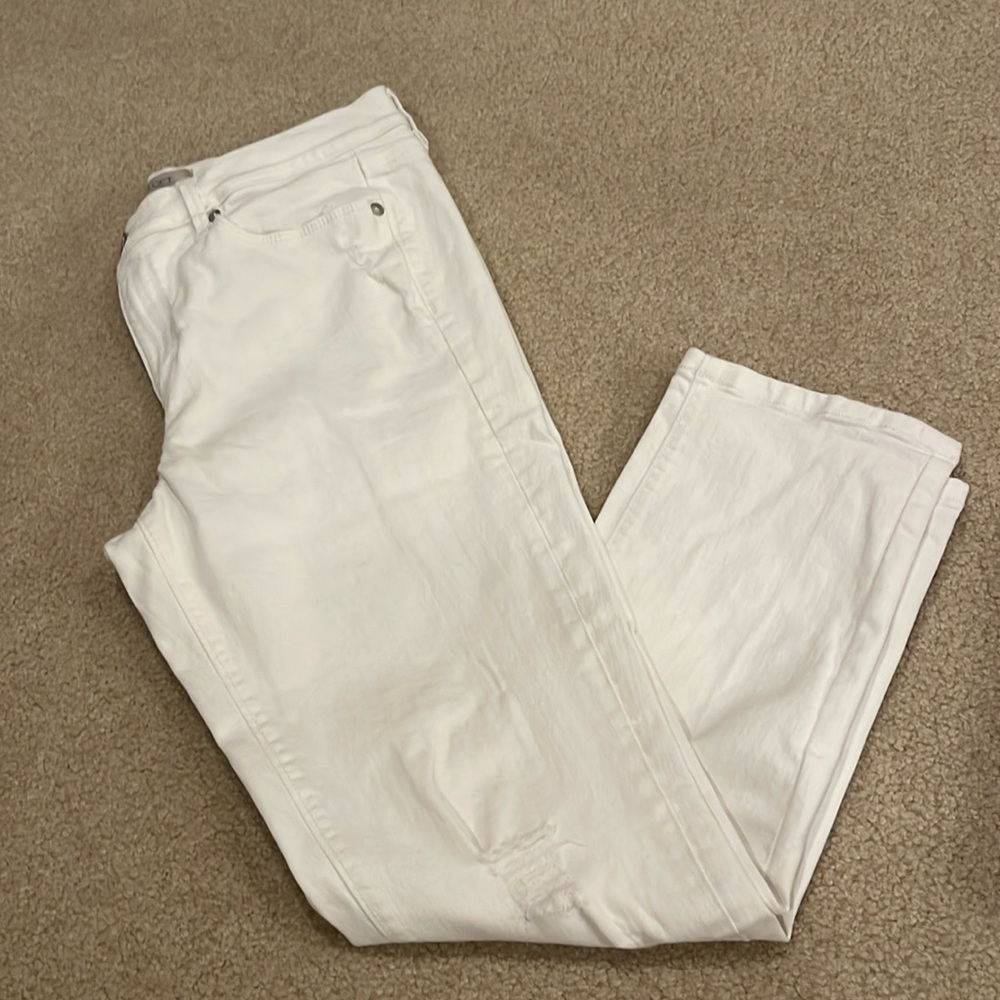 LOFT Modern Denim Crop white jeans